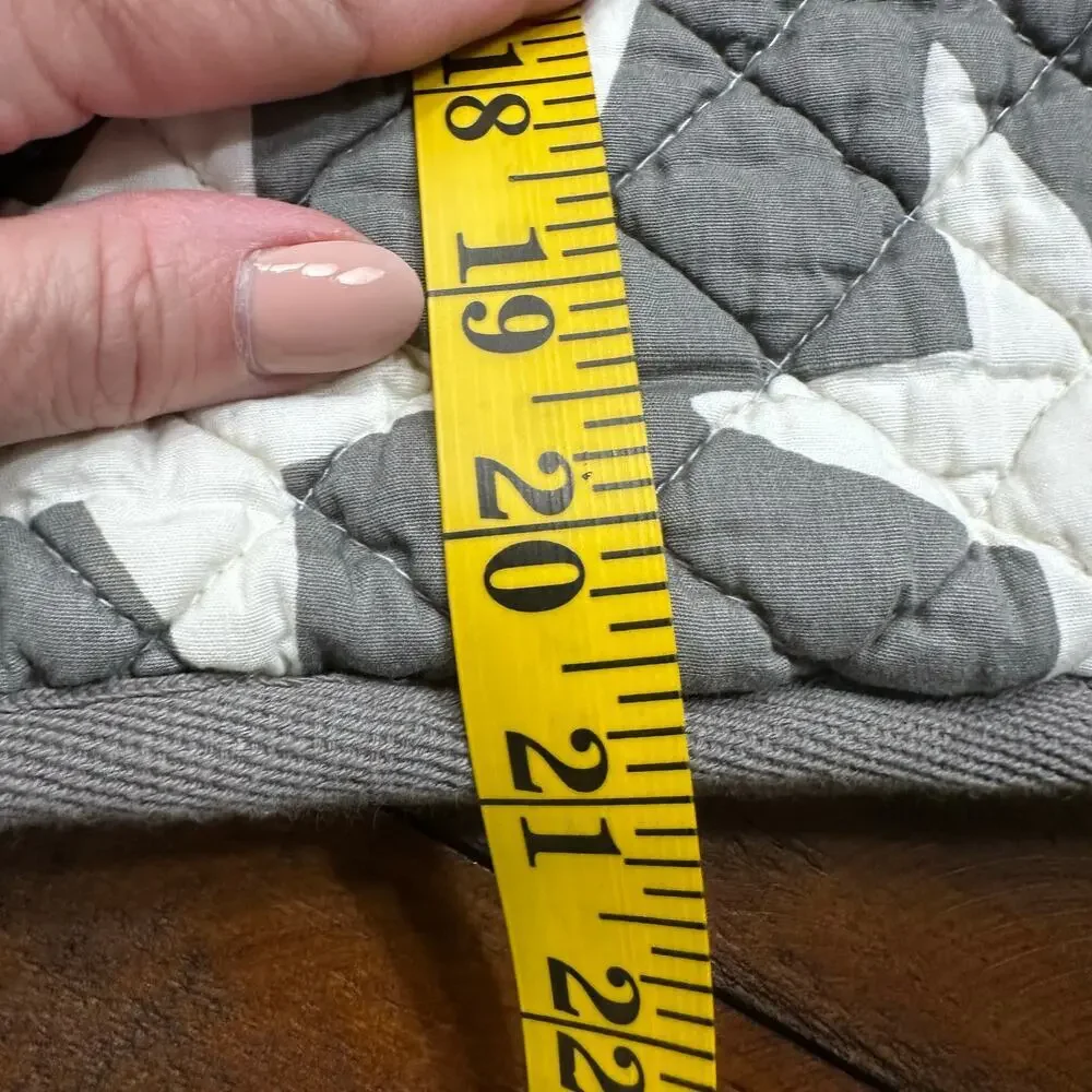 Tommy Hilfiger Atlantica Americana Eagle Flag Gray Quilted Shams Set 2 Standard